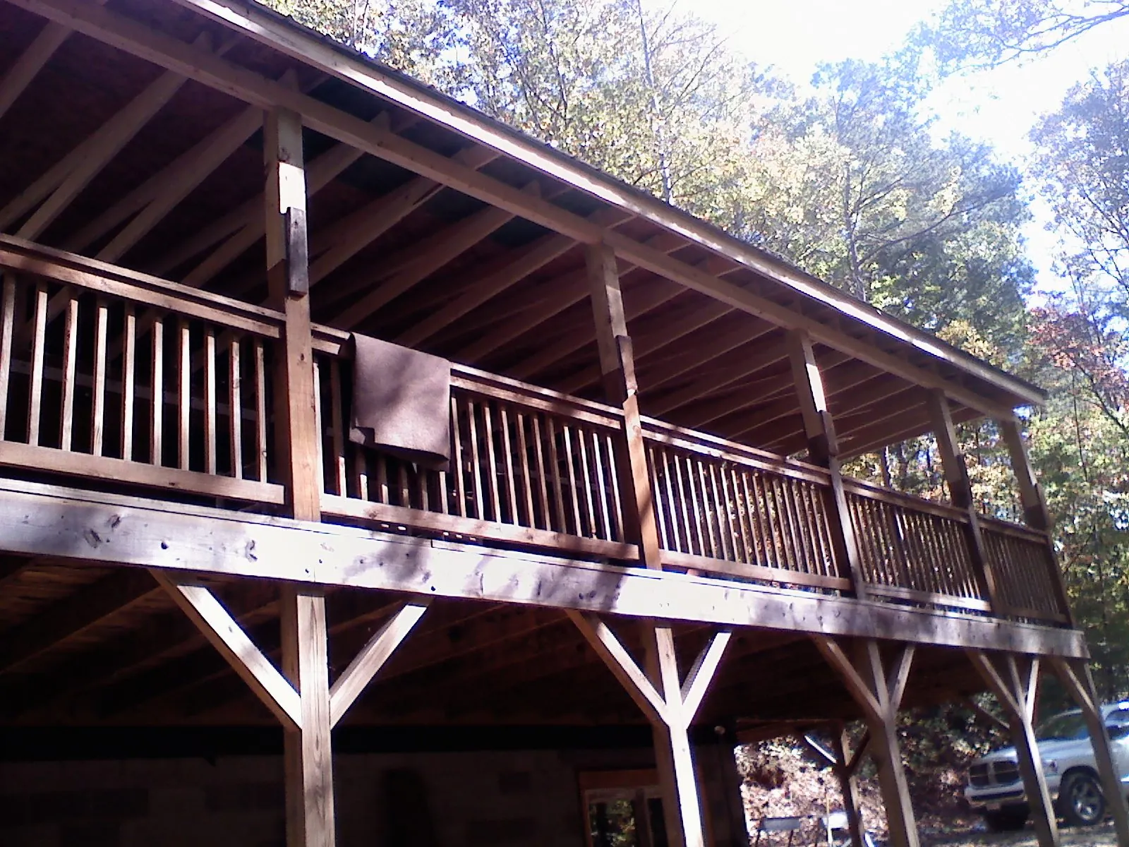 Timber framing under a new elevated porch and deck — Roof Leak Repair in Free Union by Roofing Brothers